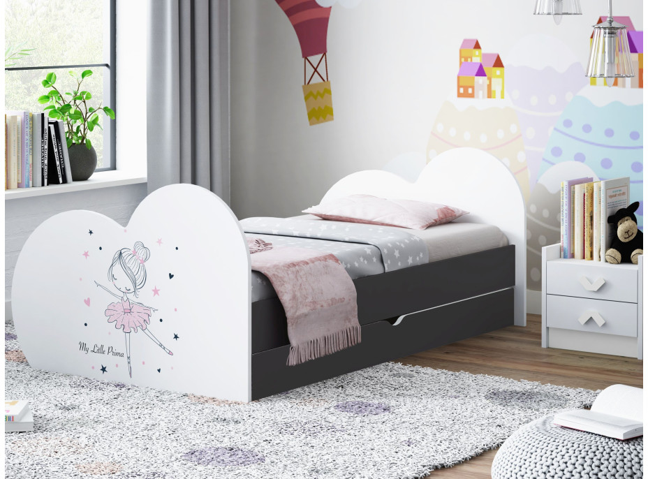 Detská posteľ BALETKA 200x90 cm, so zásuvkou (11 farieb) + matrace ZADARMO