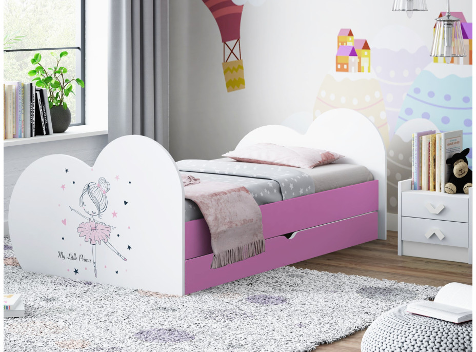 Detská posteľ BALETKA 200x90 cm, so zásuvkou (11 farieb) + matrace ZADARMO