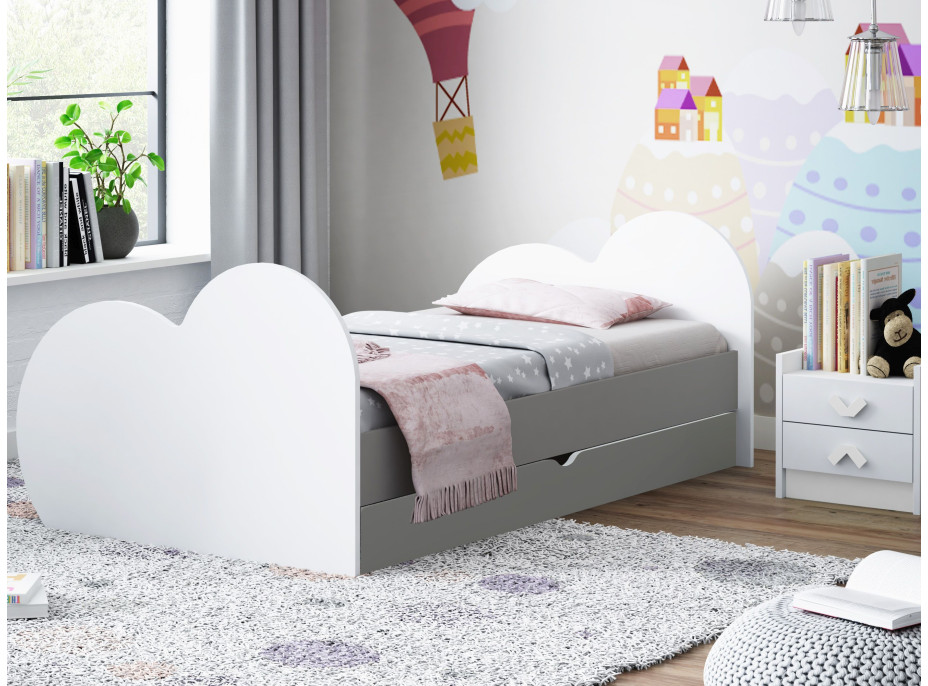 Detská posteľ LOVE bez motívu 200x90 cm, so zásuvkou (11 farieb) + matrace ZADARMO