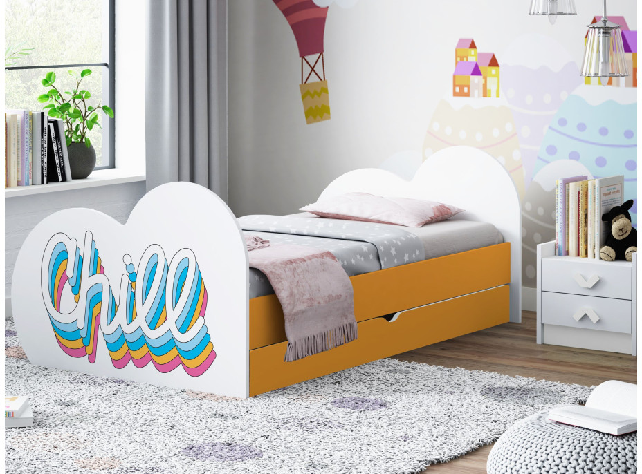 Detská posteľ CHILL 200x90 cm, so zásuvkou (11 farieb) + matrace ZADARMO