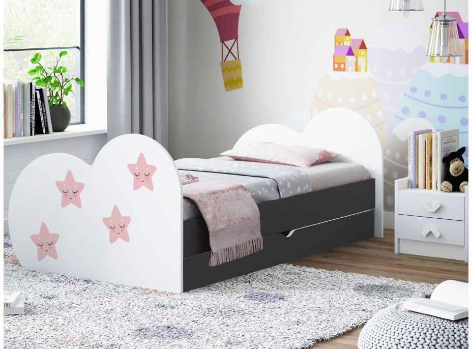 Detská posteľ HVIEZDIČKA 200x90 cm, so zásuvkou (11 farieb) + matrace ZADARMO