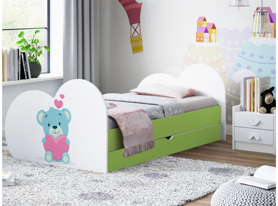 Detská posteľ MACKO 200x90 cm, so zásuvkou (11 farieb) + matrace ZADARMO