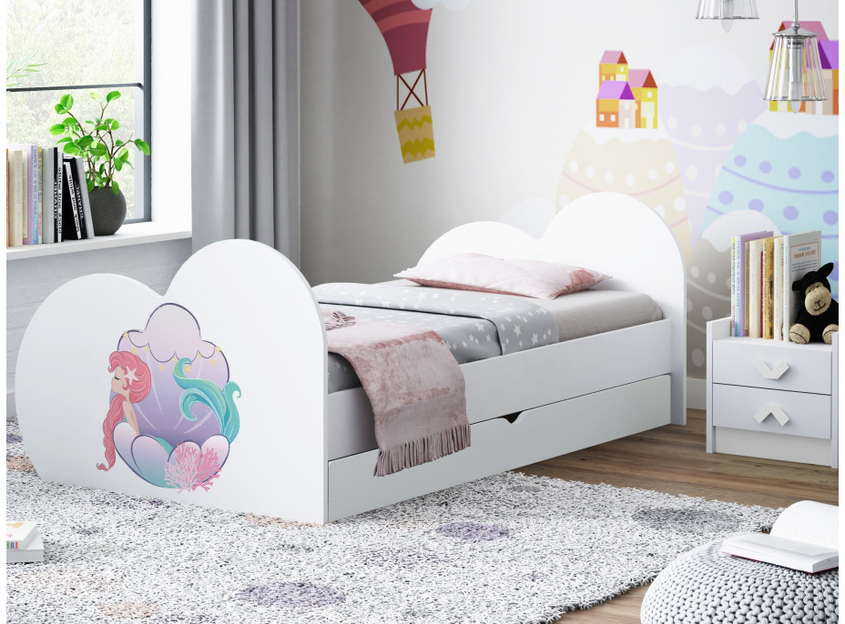 Detská posteľ MORSKÁ VÍLA 200x90 cm, so zásuvkou (11 farieb) + matrace ZADARMO