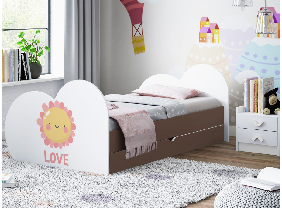 Detská posteľ SLUNÍČKO 200x90 cm, so zásuvkou (11 farieb) + matrace ZADARMO