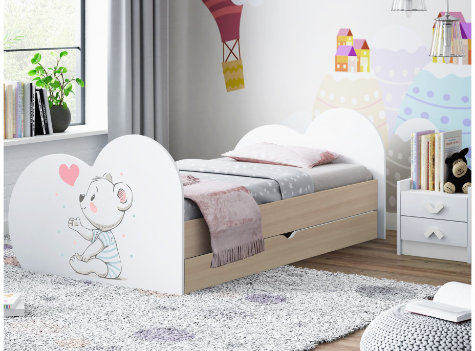 Detská posteľ zamilovaní KOALA 200x90 cm, so zásuvkou (11 farieb) + matrace ZADARMO