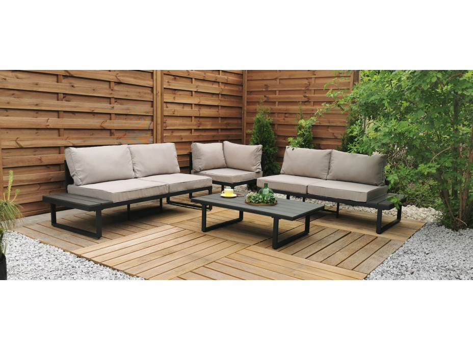 Záhradná zostava nábytku VENTURA pre 5 osôb - svetlo šedá