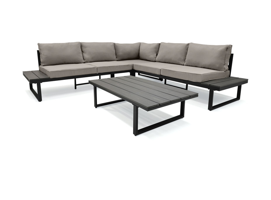 Záhradná zostava nábytku VENTURA pre 5 osôb - svetlo šedá