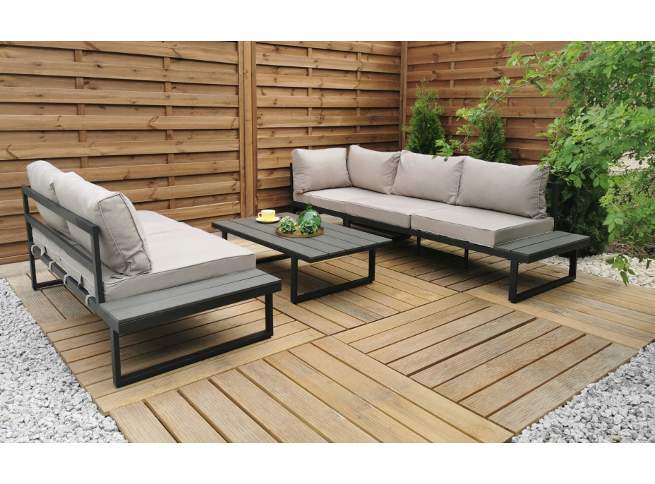 Záhradná zostava nábytku VENTURA pre 5 osôb - svetlo šedá