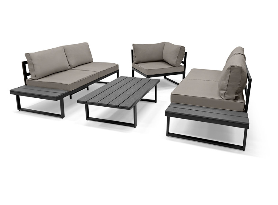 Záhradná zostava nábytku VENTURA pre 5 osôb - svetlo šedá