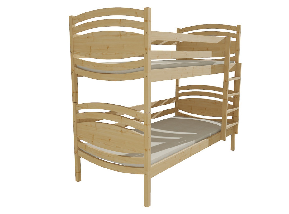 Detská poschodová posteľ z MASÍVU 180x80cm bez šuplíku - PP001