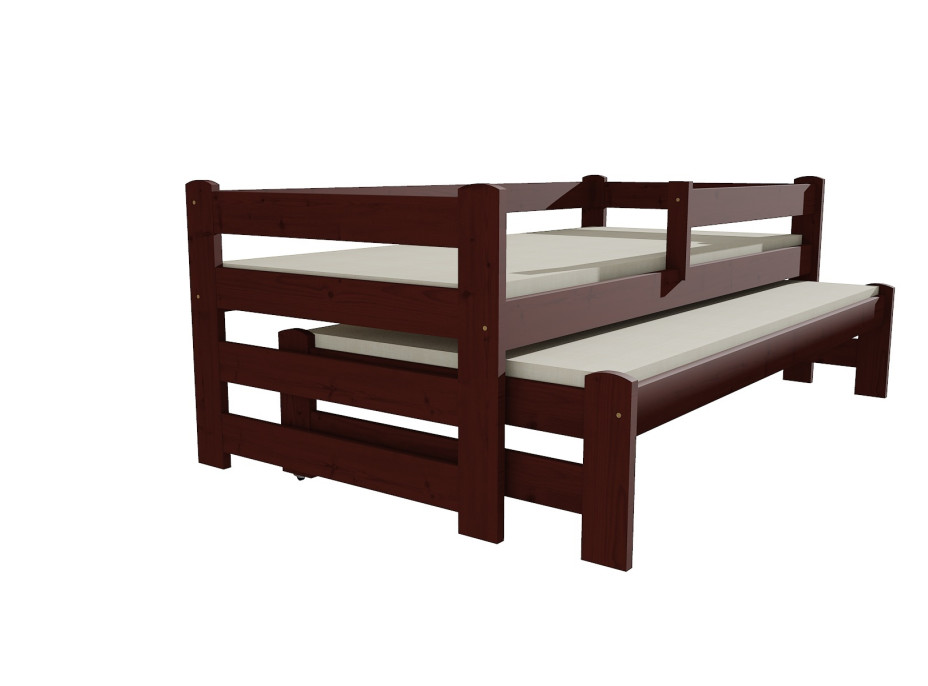 Detská posteľ s výsuvnou prístelkou z MASÍVU 200x90cm SO ZÁSUVKAMI - DPV001