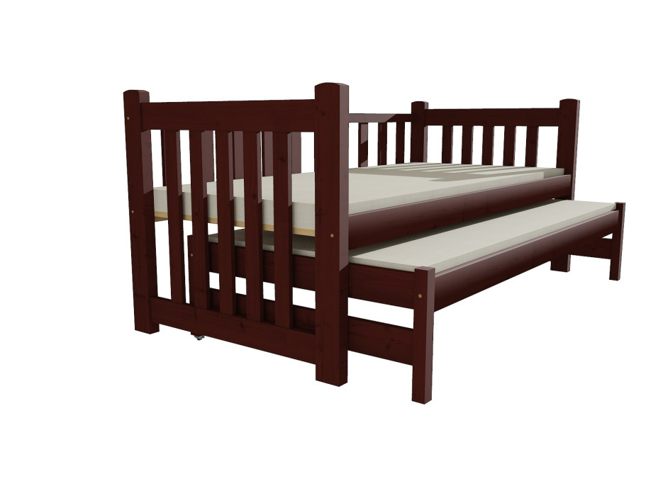 Detská posteľ s výsuvnou prístelkou z MASÍVU 180x80cm bez šuplíku - DPV002