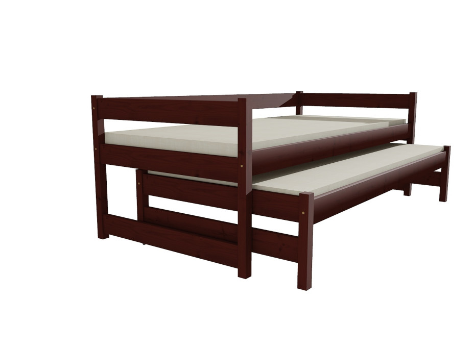 Detská posteľ s výsuvnou prístelkou z MASÍVU 180x80cm bez šuplíku - DPV003