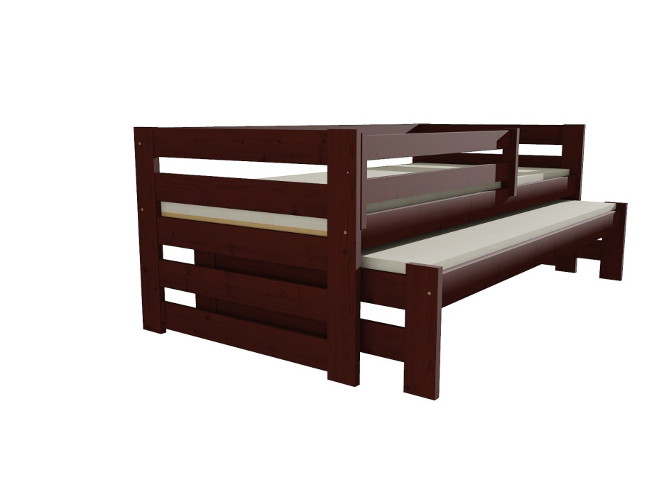 Detská posteľ s výsuvnou prístelkou z MASÍVU 200x80cm SO ZÁSUVKAMI - DPV007