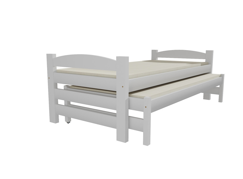 Detská posteľ s výsuvnou prístelkou z MASÍVU 180x80cm so zásuvkou - DPV009