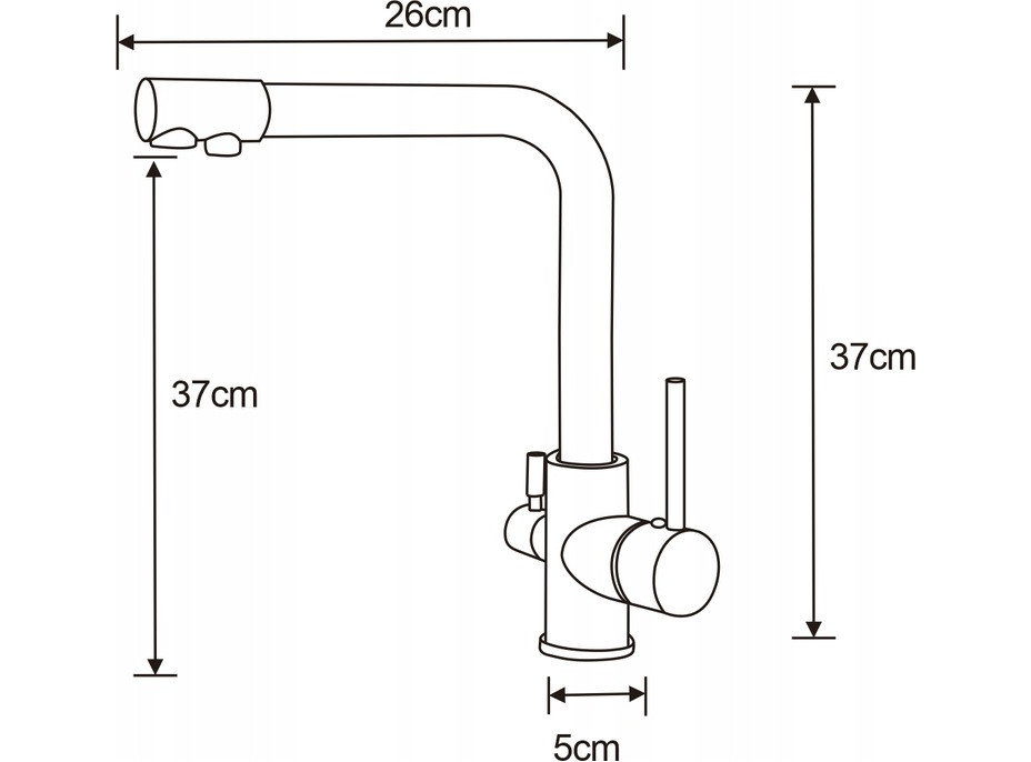 Kuchynská batéria MEXEN DUERO s 2 vývodmi - inox, 671600-99