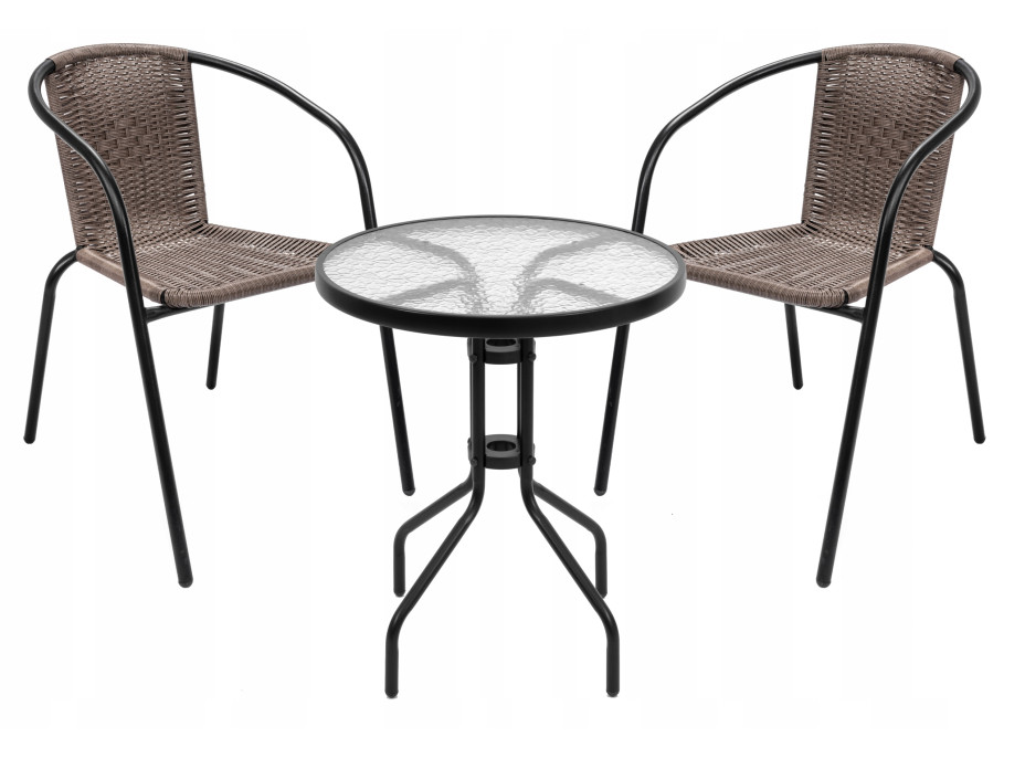 Balkónová zostava nábytku PATIO - 2 stoličky a stôl