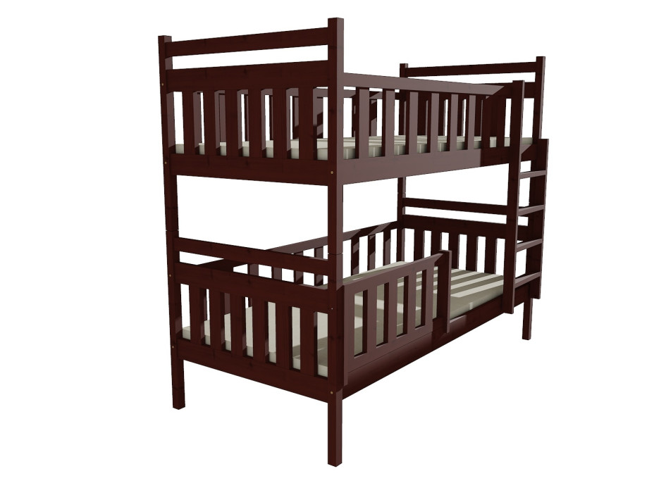 Detská poschodová posteľ z MASÍVU 200x90cm so zásuvkami - PP009