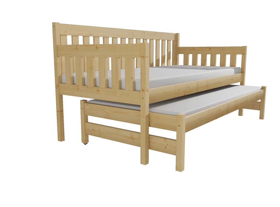 Detská posteľ s výsuvnou prístelkou z MASÍVU 200x90cm bez šuplíku - M06