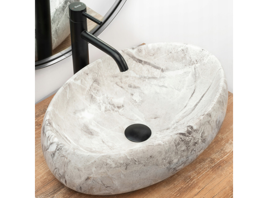 Keramické umývadlo MAXMAX Rea LINDA STONE - dekor kameňa