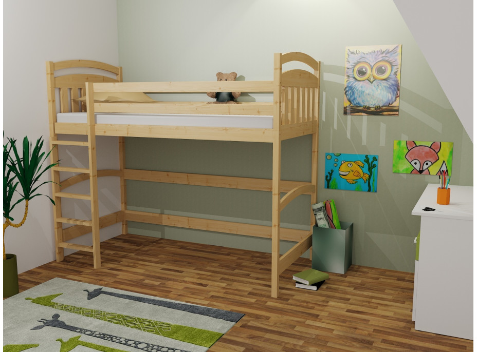 Vyvýšená detská posteľ z MASÍVU 200x80cm - M05