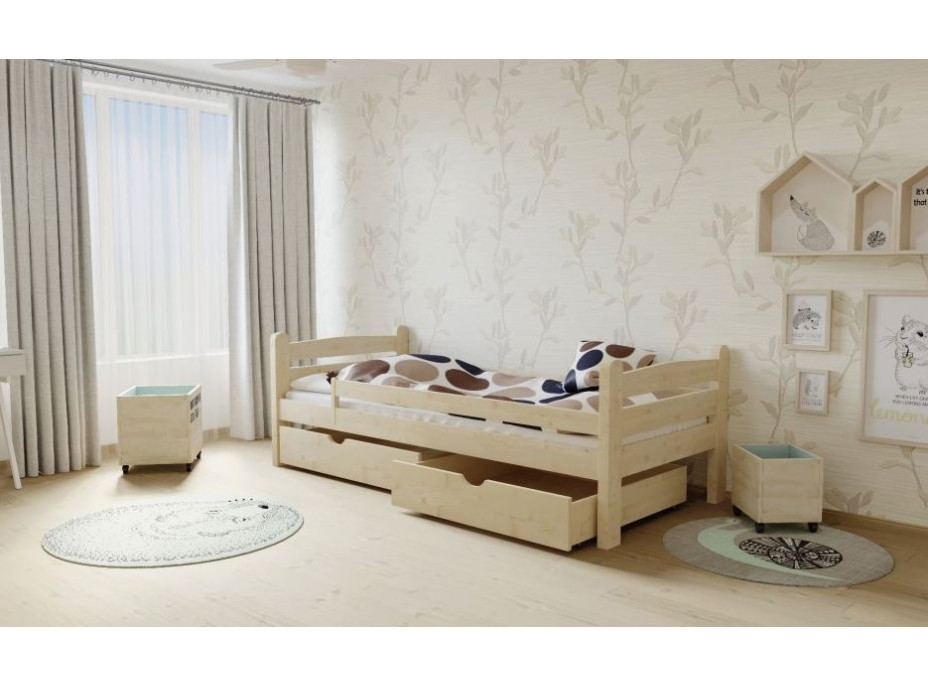 Detská posteľ z masívu 180x80cm so zásuvkou - DP005