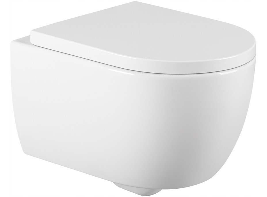 Závesné WC CARMEN RIMLESS - biele + Duroplast sedátko
