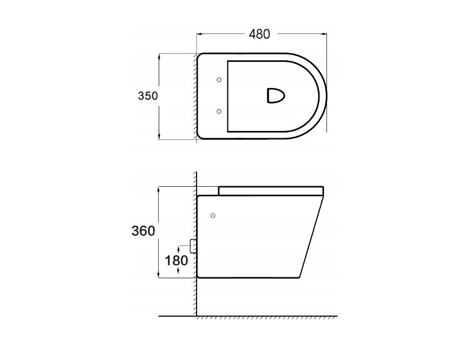 Závesné WC RICO RIMLESS - biele + Duroplast sedátko slimplus