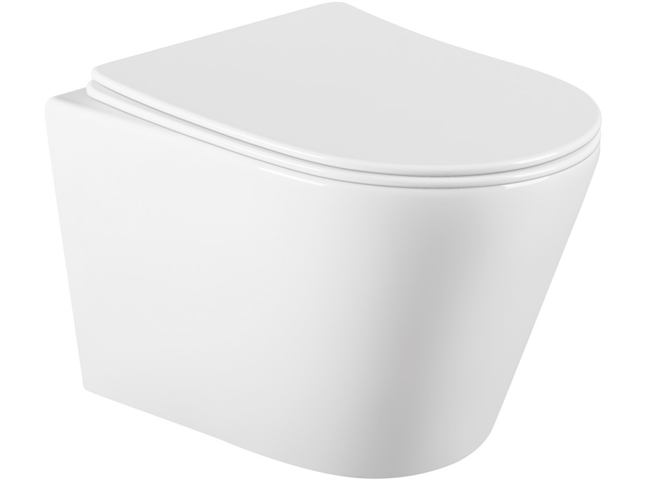 Závesné WC RICO RIMLESS - biele + Duroplast sedátko slimplus