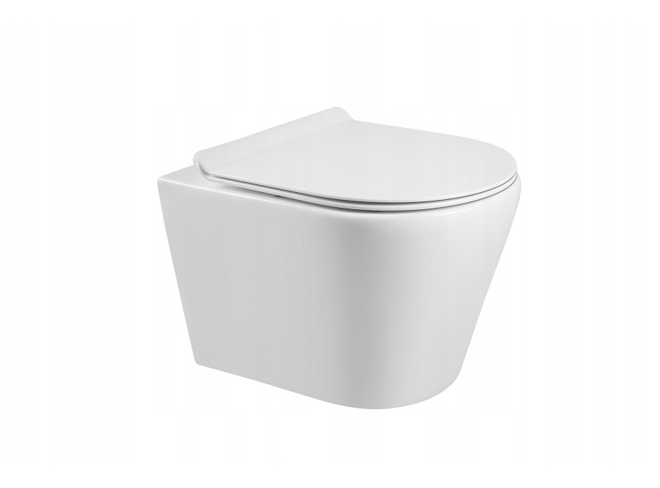 Závesné WC RICO RIMLESS - biele + Duroplast sedátko slim