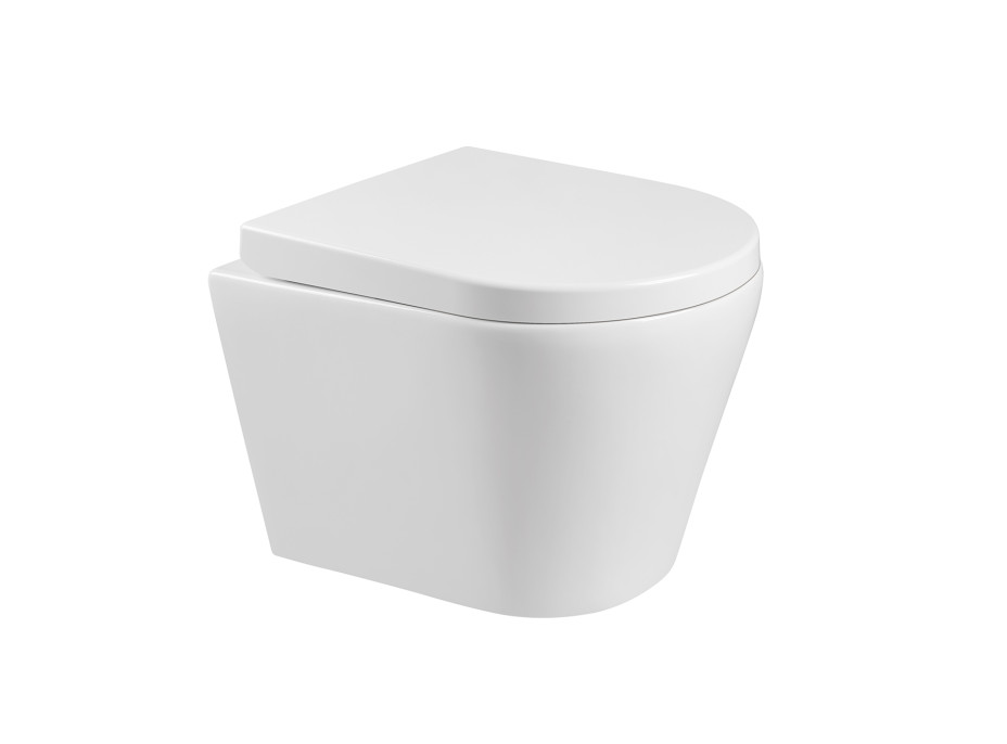 Závesné WC RICO RIMLESS - biele + Duroplast sedátko