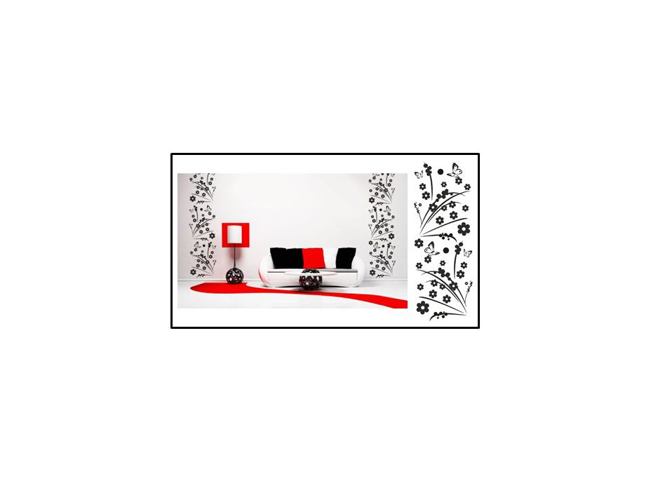 SKLADOM: Samolepky na stenu bordúry COLOR - vzor 10 - 031 červená