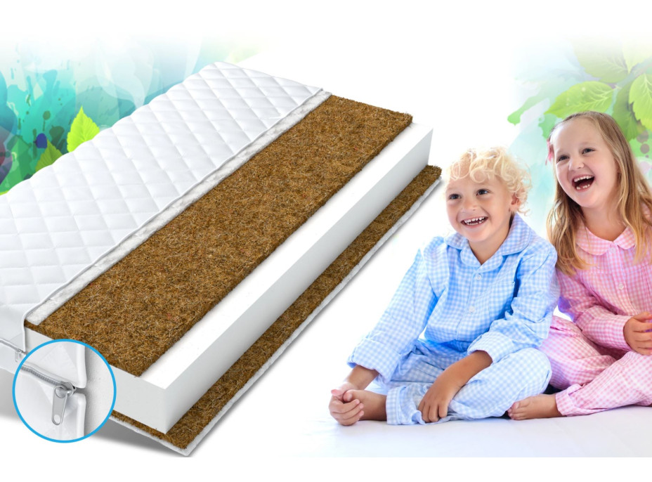 Detský matrac JUNIOR MAX RELAX 160x80x10 cm - kokos / pena / kokos