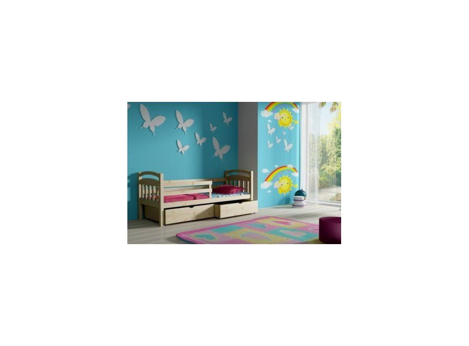 Detská posteľ z masívu so zásuvkou - DP015