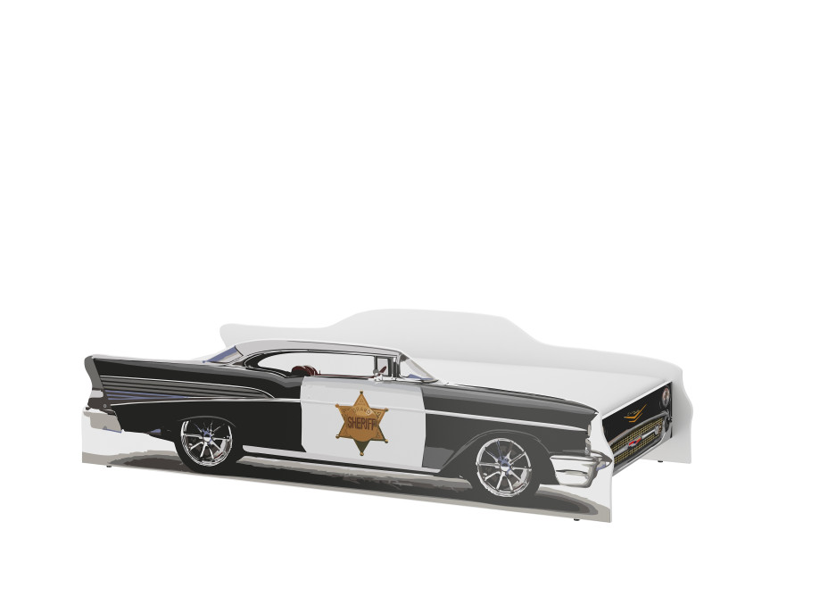 Detská autoposteľ SHERIFF 140x70 cm - Chevy Bel Air + MATRAC