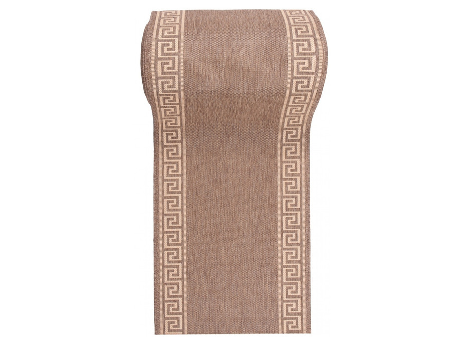 Sisalový PP behúň GREEK - hnedý / béžový - 70x100 cm