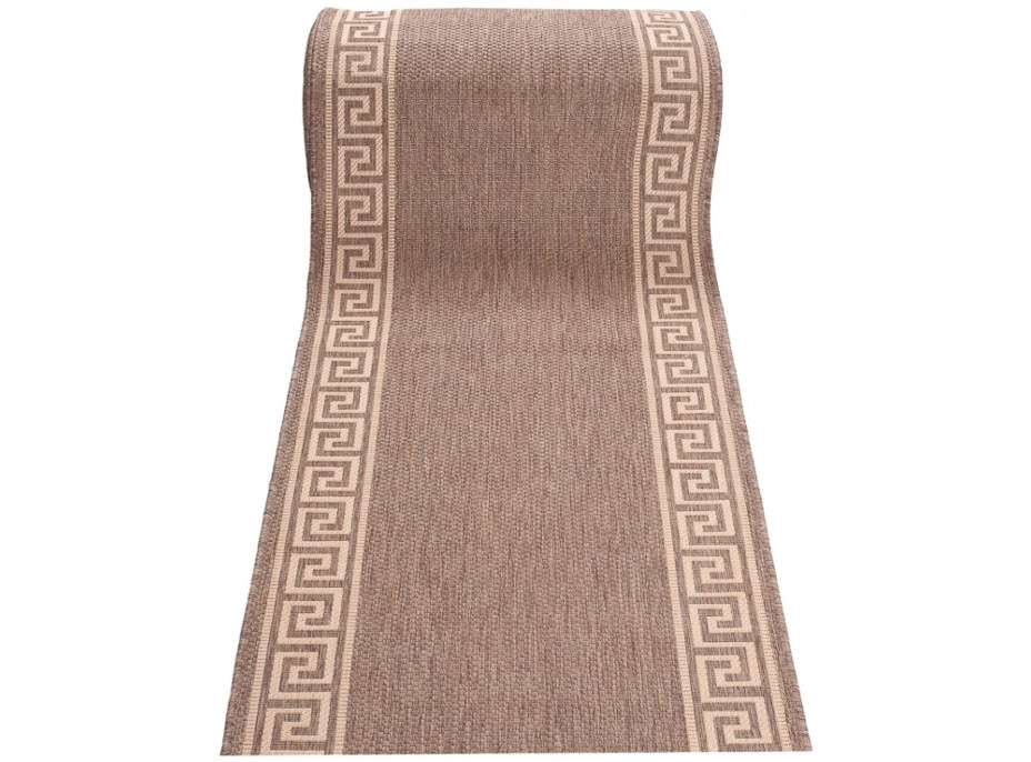 Sisalový PP behúň GREEK - hnedý / béžový - 70x100 cm