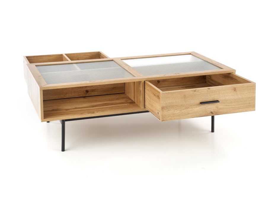 Konferenčný stolík CONSTANTINE - dub prírodný / kov - so zásuvkami