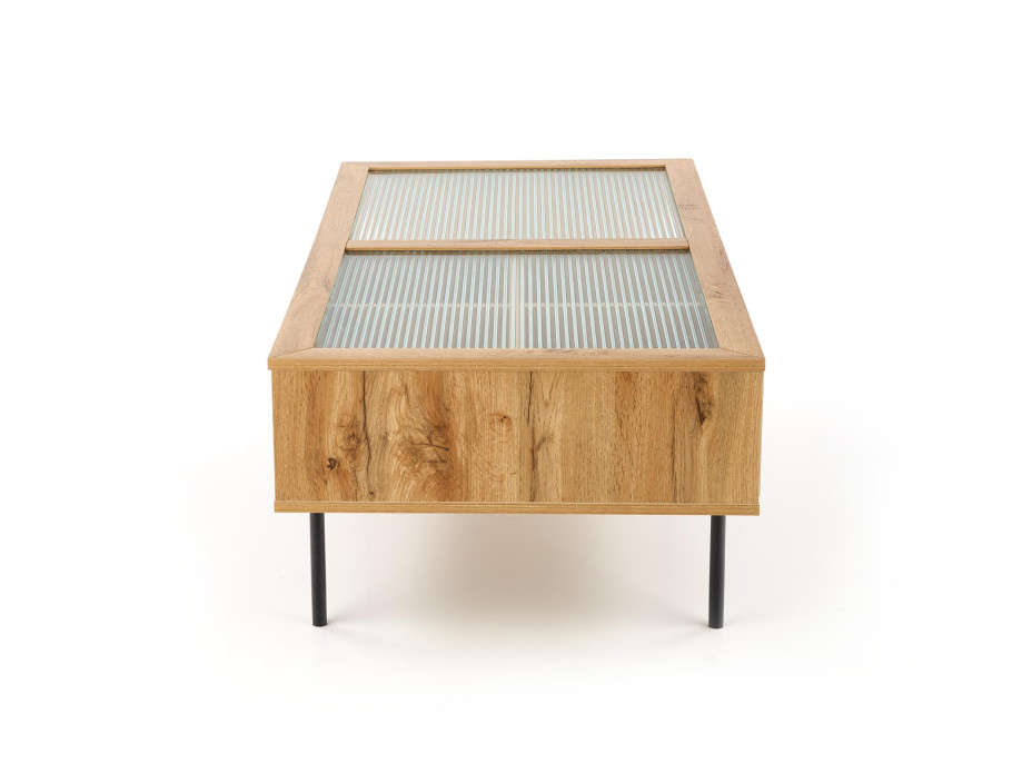 Konferenčný stolík CONSTANTINE - dub prírodný / kov - so zásuvkami