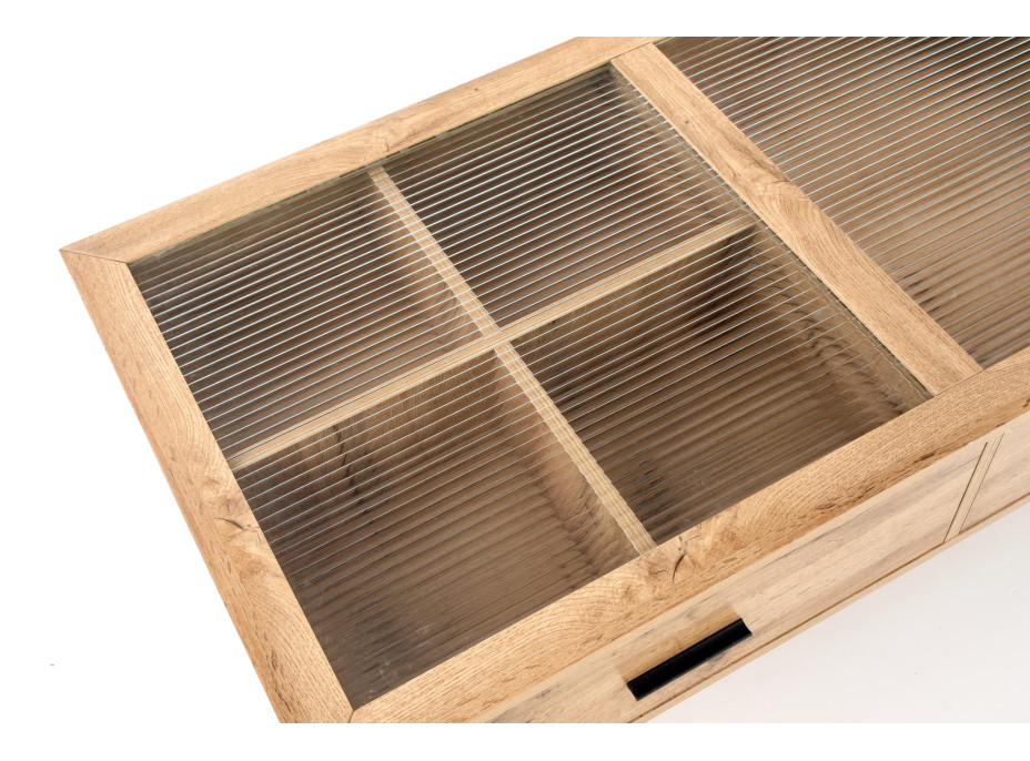 Konferenčný stolík CONSTANTINE - dub prírodný / kov - so zásuvkami