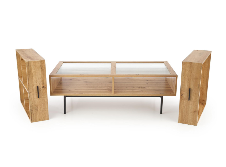 Konferenčný stolík CONSTANTINE - dub prírodný / kov - so zásuvkami