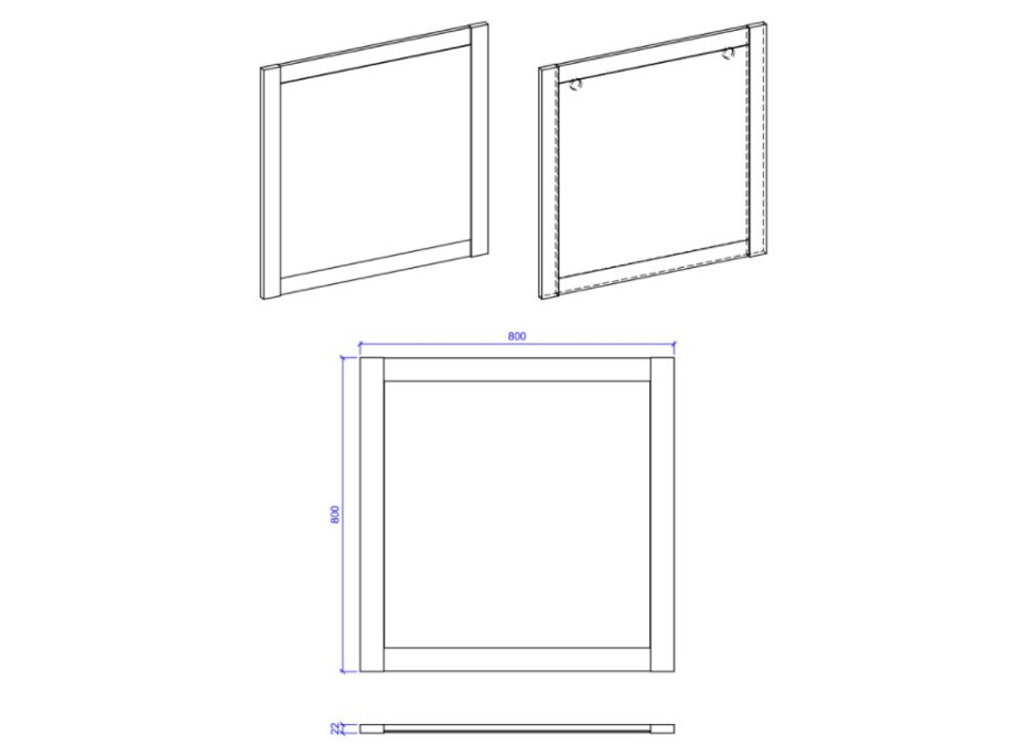 Zrkadlo CLASSIC - 80x80 cm