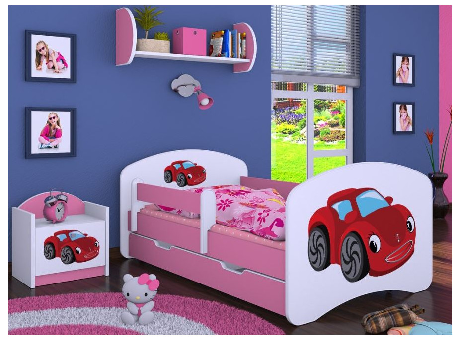 Detská posteľ so zásuvkou 160x80cm RED CAR