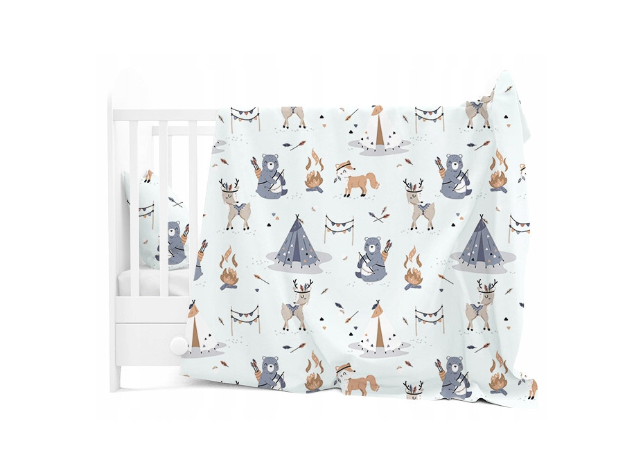 Detské bavlnené obliečky do postieľky 120x90 cm BABYMAM PREMIUM - Indiánsky tábor