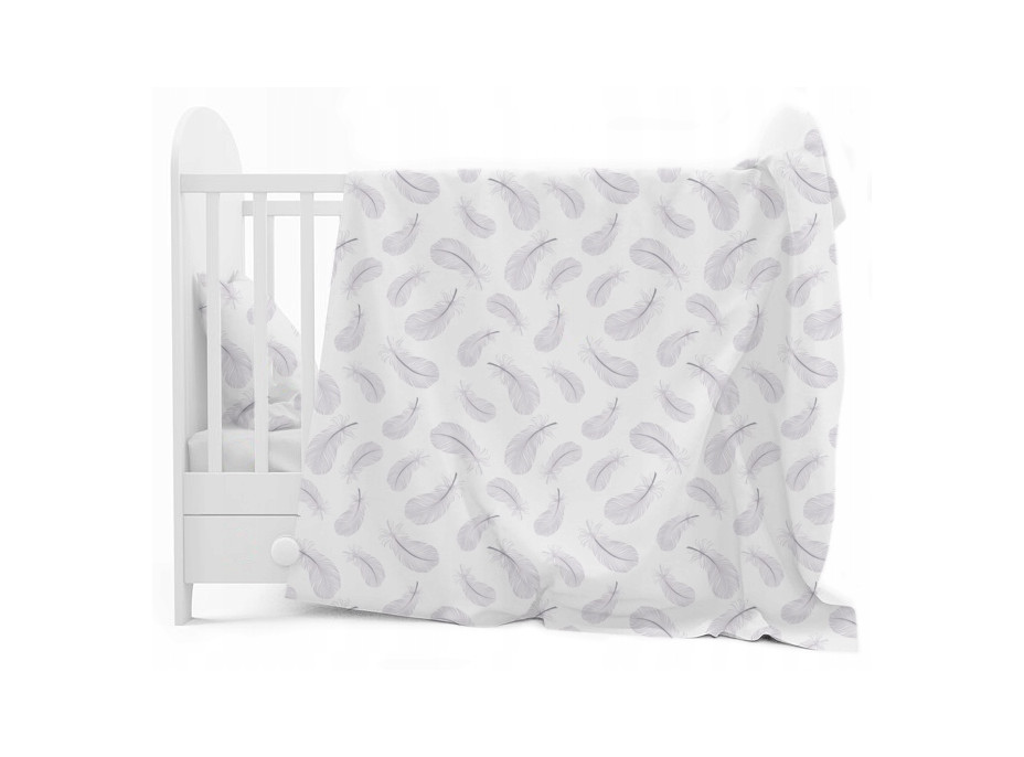 Detské bavlnené obliečky do postieľky 120x90 cm PREMIUM - Pierka s bielou