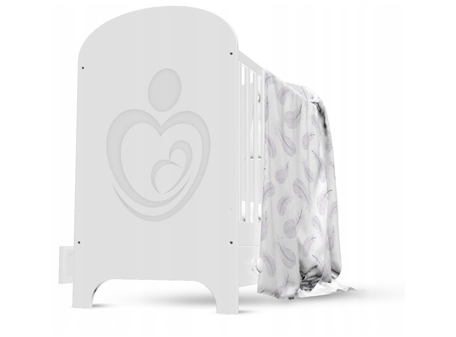 Detské bavlnené obliečky do postieľky 120x90 cm PREMIUM - Pierka s bielou