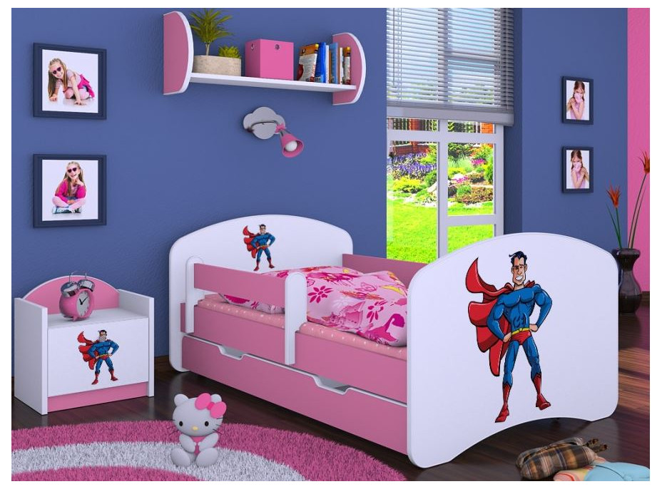 Detská posteľ so zásuvkou 160x80cm SUPERMAN