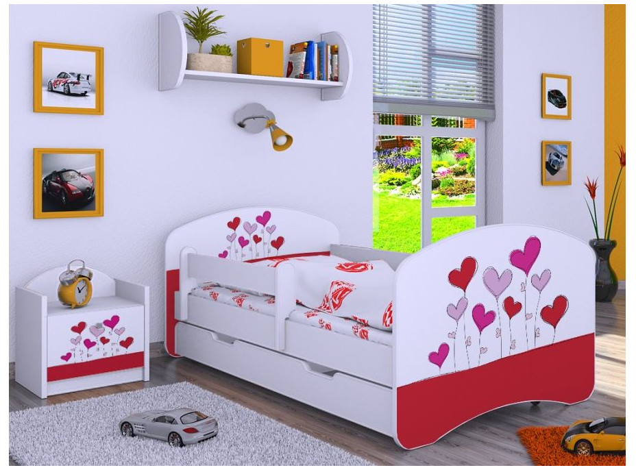 Detská posteľ so zásuvkou 180x90cm LOVE - biela