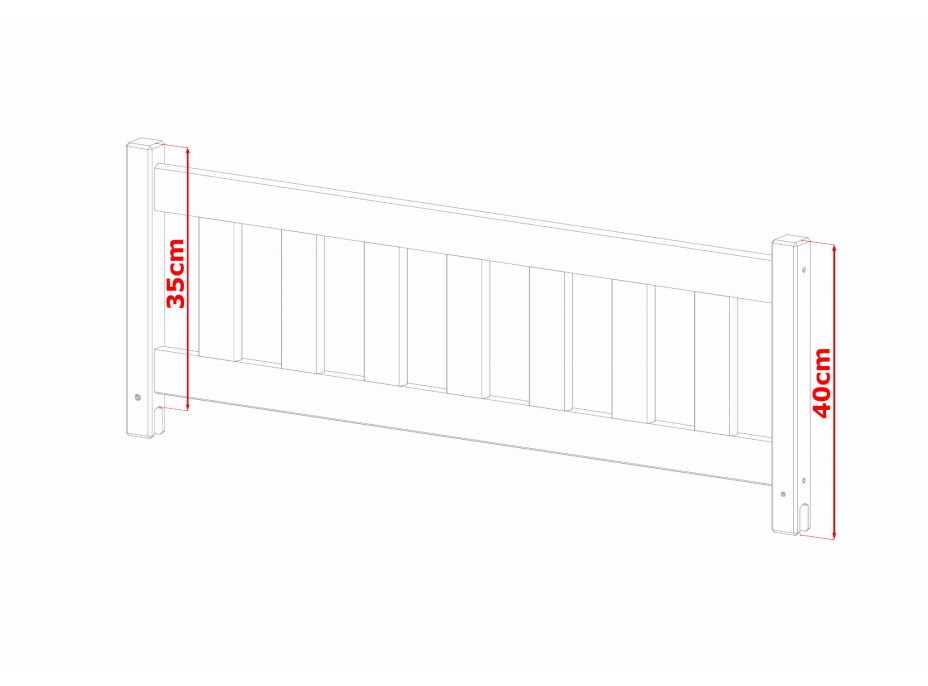 Odnímateľná vysoká zábrana z masívu na dosku 20 mm - 88 cm