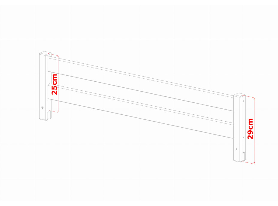Odnímateľná zábrana z masívu na dosku 20 mm - 104 cm